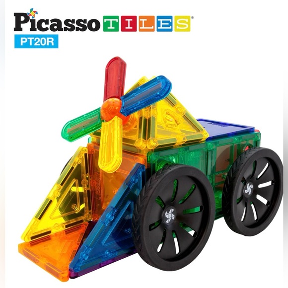 PICASSO TILES 20-Piece Windmill & Wheel Magnetic Tile Set, Complete Set - Picture 4 of 8